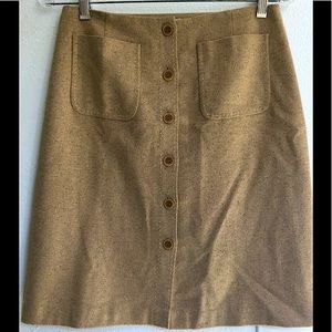 Wool Tweed Button Skirt